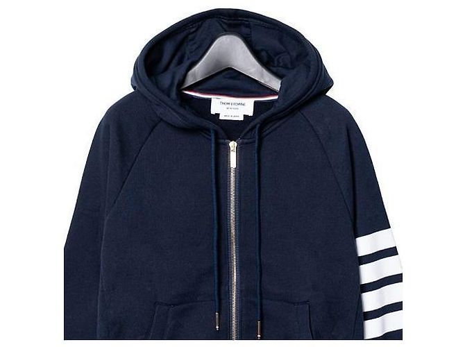 Thom Browne Veste zippée à capuche diagonale pour homme - vue 6