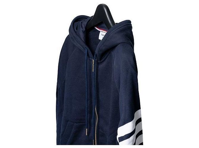 Thom Browne Veste zippée à capuche diagonale pour homme - vue 7