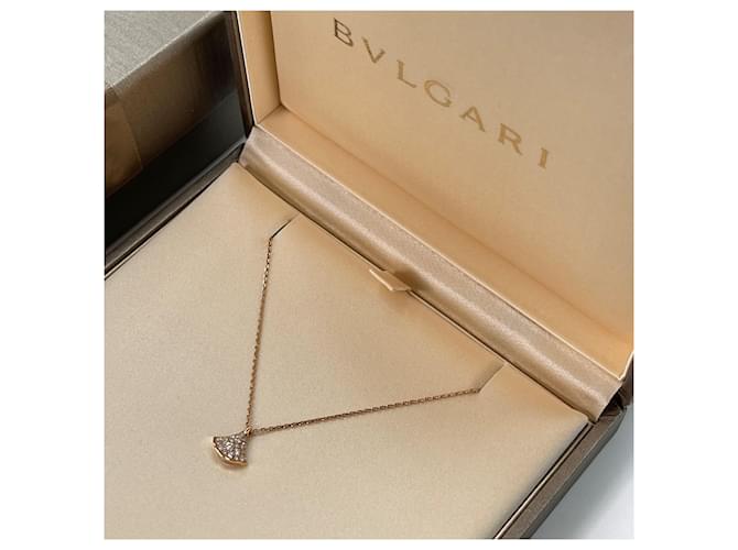 Bulgari Collana Mini Pave Oro Rosa - vista 3