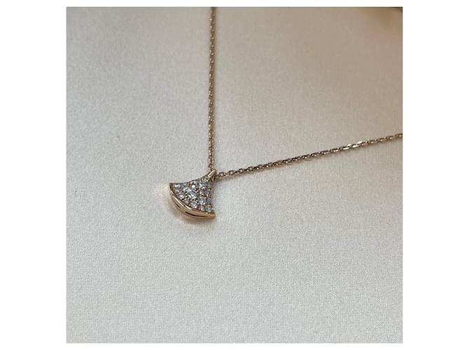 Bulgari Collana Mini Pave Oro Rosa - vista 4