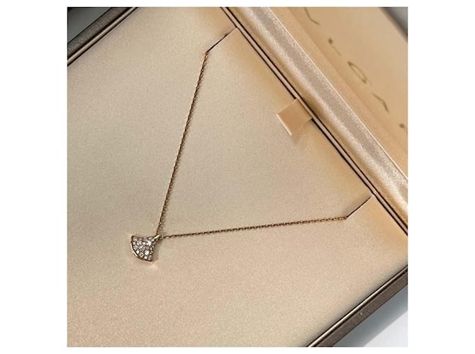 Bulgari Collana Mini Pave Oro Rosa - vista 5
