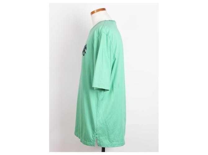 Hermès Kurzarm T-Shirt mit Pferdeleder-Patch Mintgrün - Ansicht 3