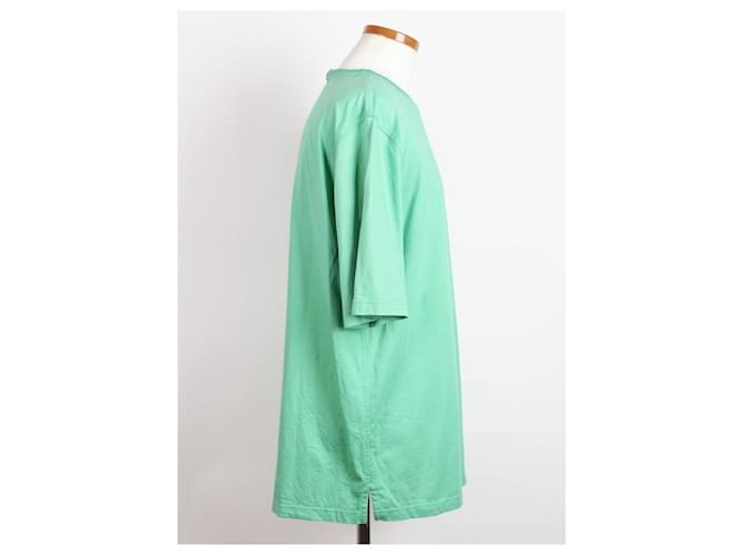 Hermès Kurzarm T-Shirt mit Pferdeleder-Patch Mintgrün - Ansicht 4