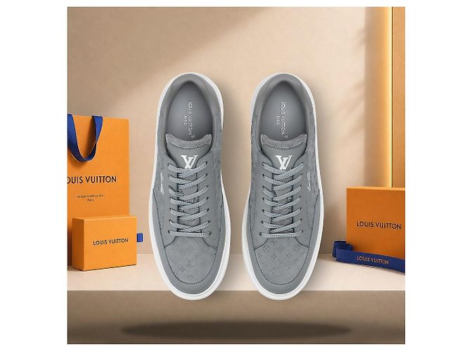 Louis Vuitton Beverly Hills Sneaker Gray Marrone - vista 4