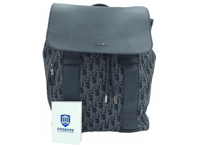 Dior Zaino Saddle in jacquard Oblique Blu - vista 11