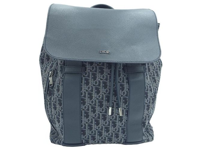 Dior Zaino Saddle in jacquard Oblique Blu - vista 12