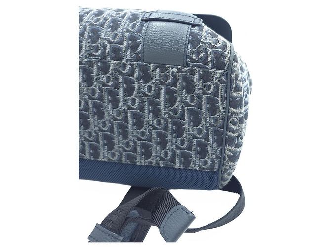 Dior Zaino Saddle in jacquard Oblique Blu - vista 18