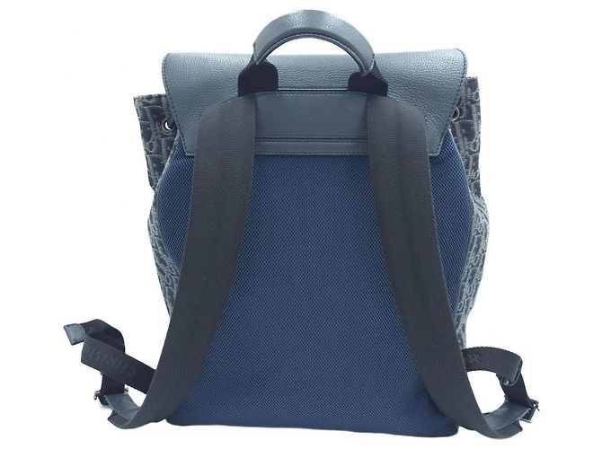 Dior Zaino Saddle in jacquard Oblique Blu - vista 5