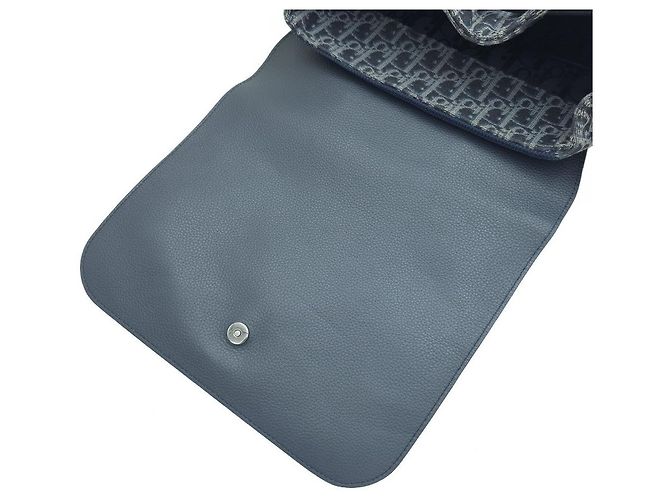 Dior Zaino Saddle in jacquard Oblique Blu - vista 9