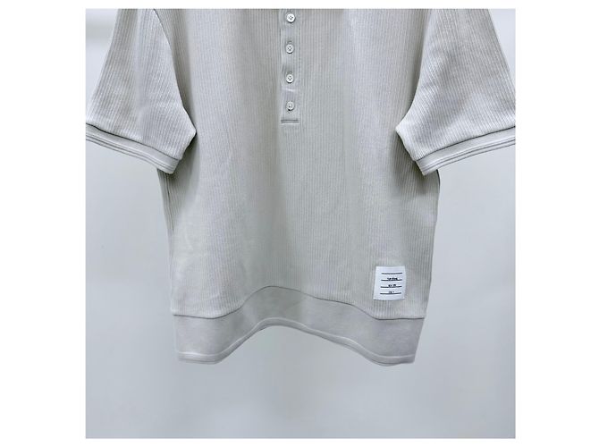 Thom Browne Baumwoll- Polohemd mit kurzen Ärmeln Ivory Weiß - Ansicht 3