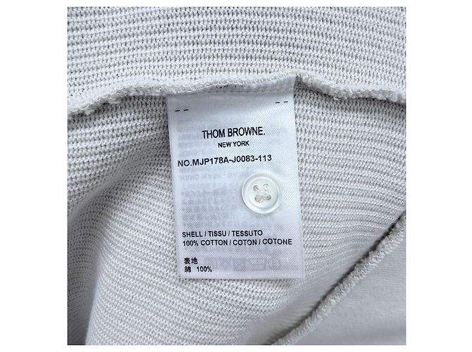 Thom Browne Baumwoll- Polohemd mit kurzen Ärmeln Ivory Weiß - Ansicht 7