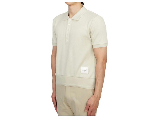 Thom Browne Baumwoll- Polohemd mit kurzen Ärmeln Ivory Weiß - Ansicht 8