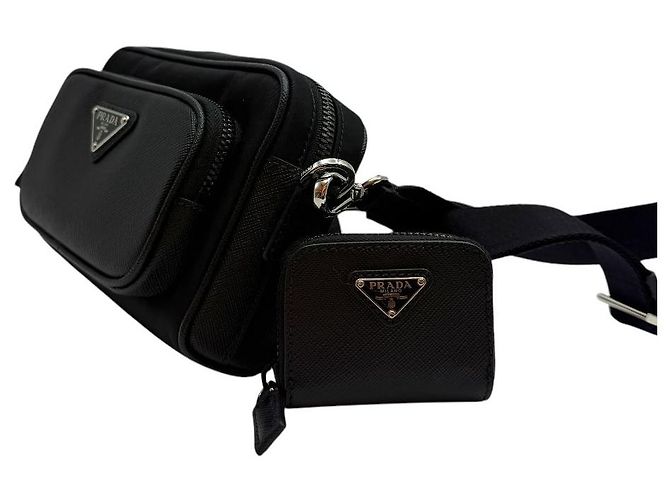 Prada Borsa a tracolla Re-Nylon Saffiano Black Nero - vista 3