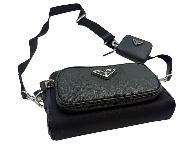 Prada Borsa a tracolla Re-Nylon Saffiano Black Nero - vista 5