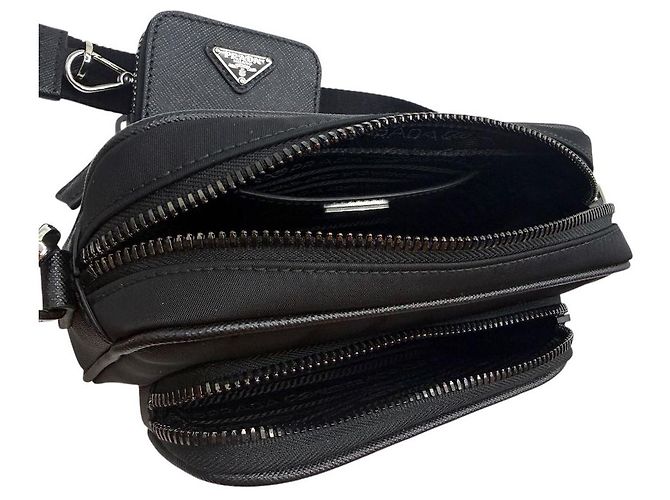 Prada Borsa a tracolla Re-Nylon Saffiano Black Nero - vista 7