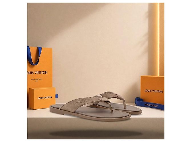 Twist Louis Vuitton Sandali Sunset Thong Taupe Brown Marrone - vista 2