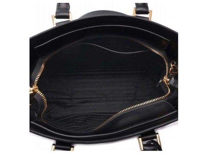 Prada Borsa Tote con manici in pelle Saffiano Nero - vista 12