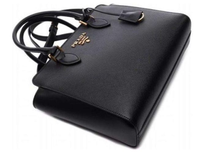 Prada Borsa Tote con manici in pelle Saffiano Nero - vista 4