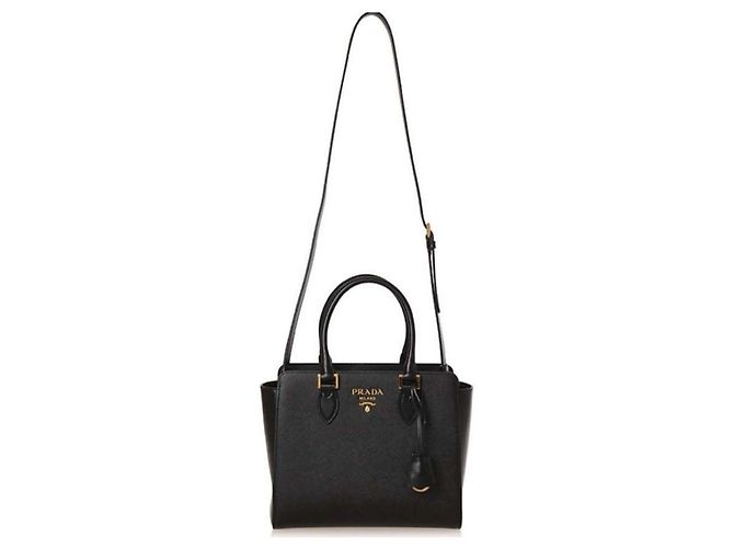 Prada Borsa Tote con manici in pelle Saffiano Nero - vista 7