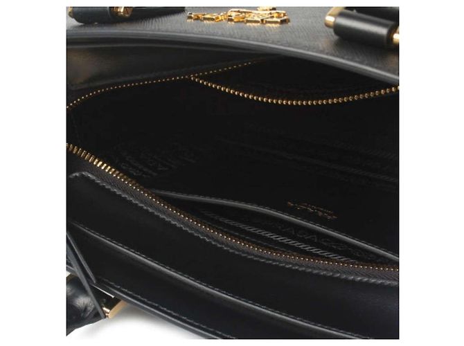 Prada Borsa Tote con manici in pelle Saffiano Nero - vista 8