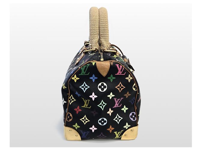 Louis Vuitton Borsa Tote Speedy Monogram Multicolor Nero - vista 13