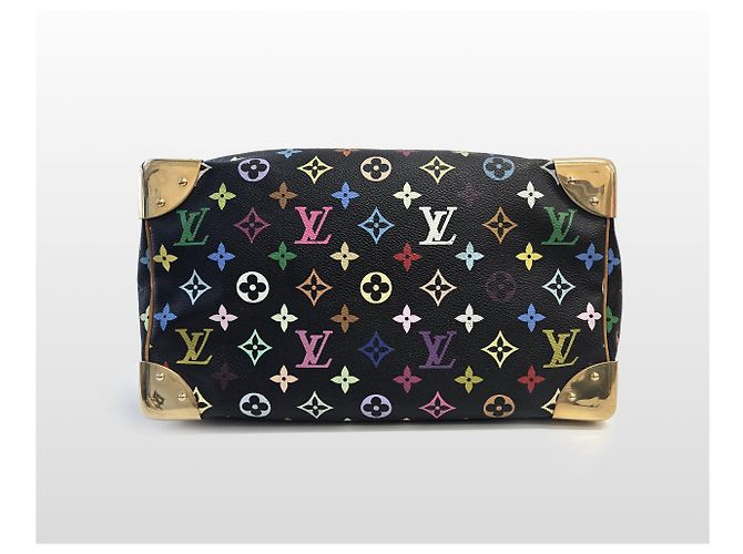 Louis Vuitton Borsa Tote Speedy Monogram Multicolor Nero - vista 15