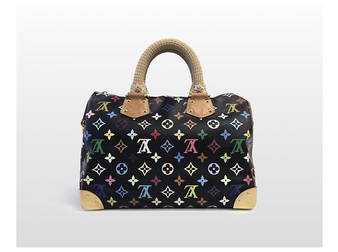Louis Vuitton Borsa Tote Speedy Monogram Multicolor Nero - vista 2