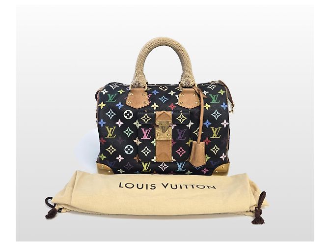 Louis Vuitton Borsa Tote Speedy Monogram Multicolor Nero - vista 9