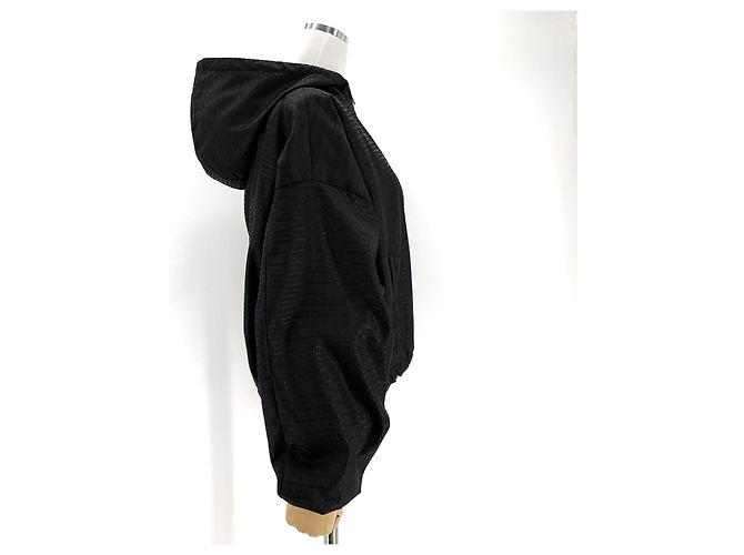 Moncler Prada Re-Nylon Jacquard Cropped Jacke mit Kapuze Schwarz - Ansicht 5
