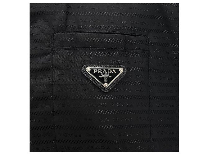 Moncler Prada Re-Nylon Jacquard Cropped Jacke mit Kapuze Schwarz - Ansicht 7