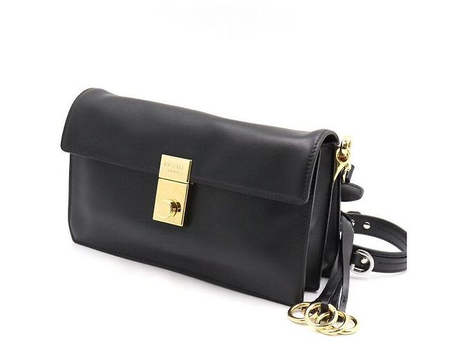 Prada Borsa a spalla e borsa a tracolla Multi Charm in pelle Soft Sound nera - vista 2