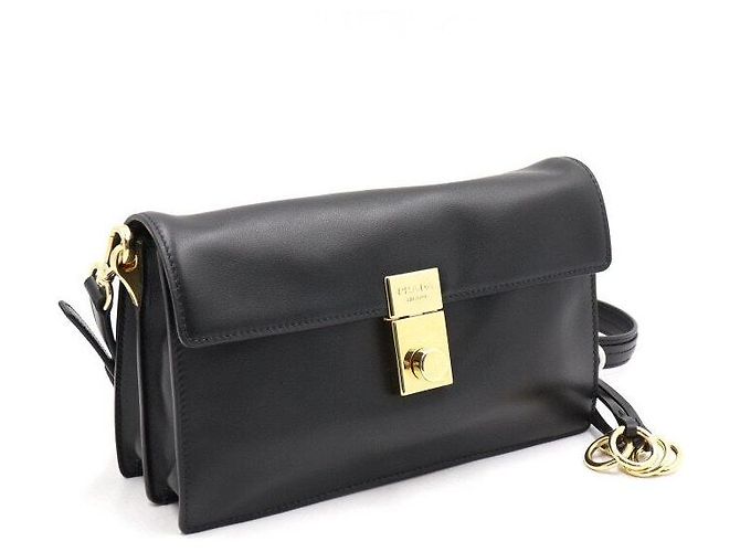 Prada Borsa a spalla e borsa a tracolla Multi Charm in pelle Soft Sound nera - vista 3