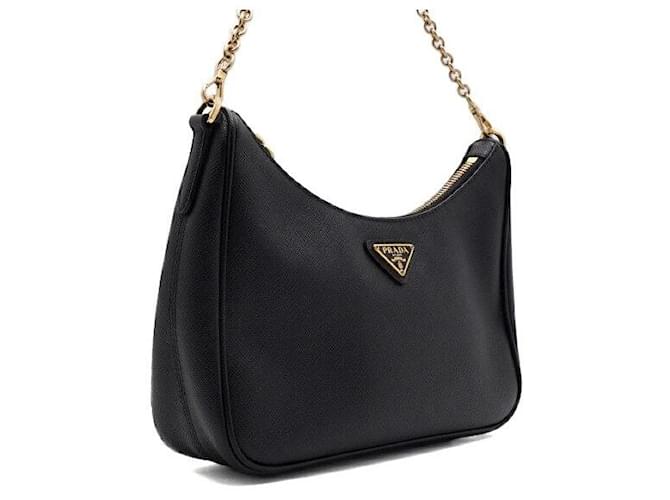 Prada Borsa Hobo Multi Re-edition con catena nera Nero - vista 4