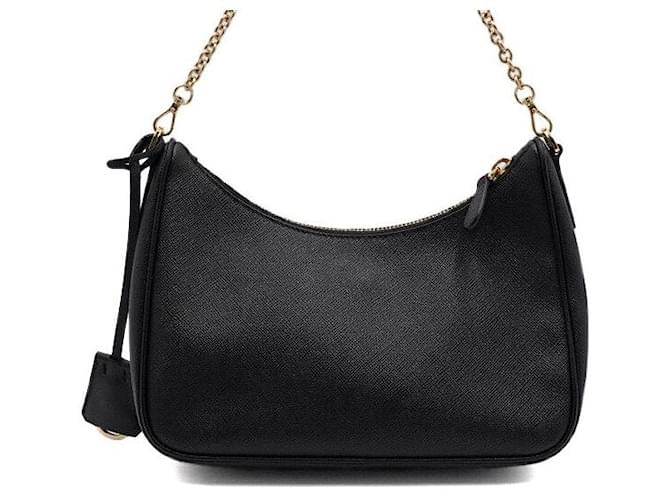 Prada Borsa Hobo Multi Re-edition con catena nera Nero - vista 5