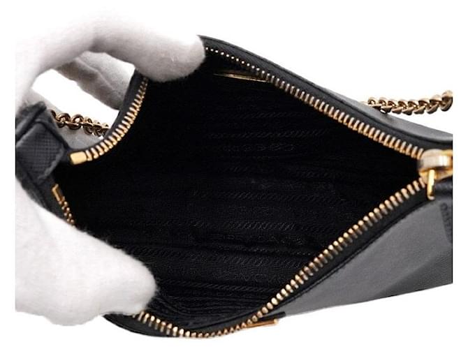 Prada Borsa Hobo Multi Re-edition con catena nera Nero - vista 6