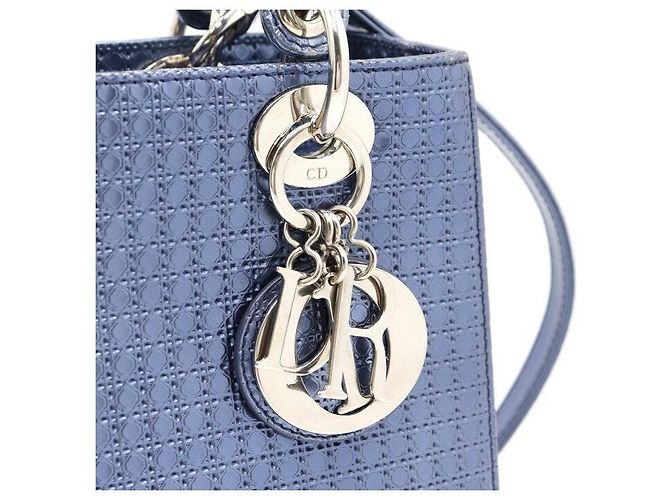 Dior Borsa Tote e Borsa a Tracolla Lady Medium Blu Metallizzato - vista 4