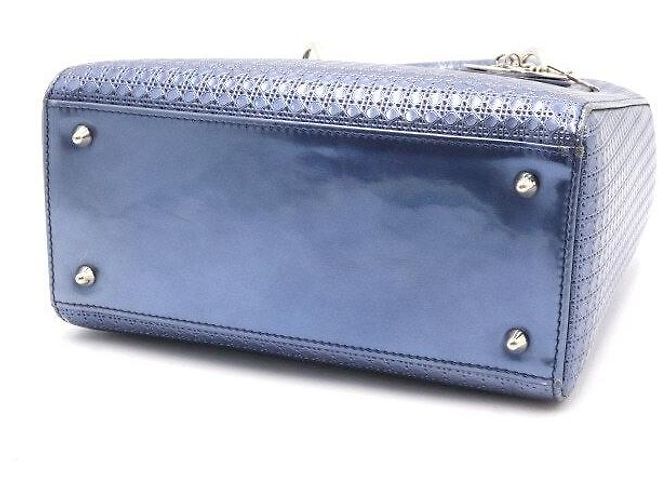 Dior Borsa Tote e Borsa a Tracolla Lady Medium Blu Metallizzato - vista 6