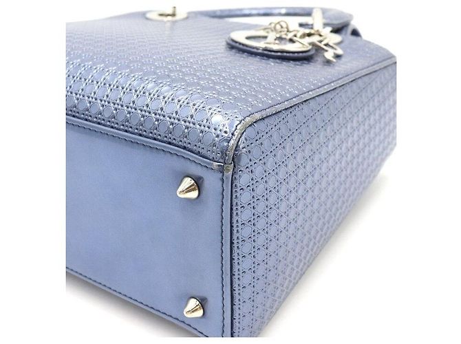 Dior Borsa Tote e Borsa a Tracolla Lady Medium Blu Metallizzato - vista 7