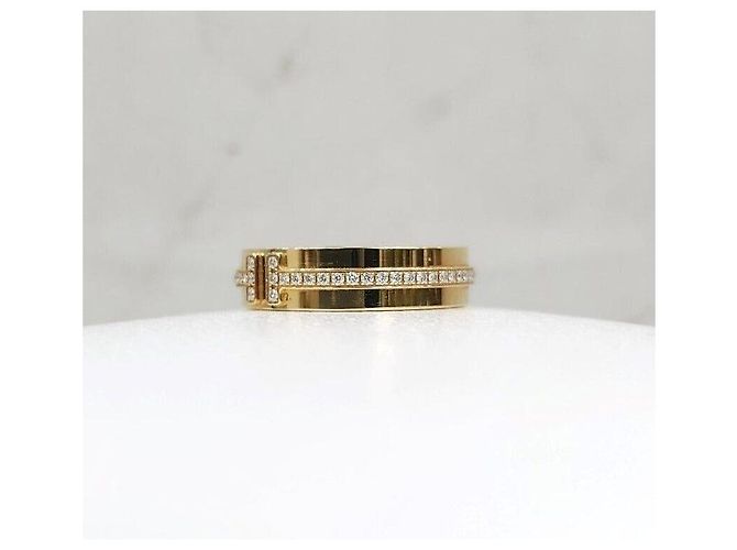 Tiffany & Co Schmaler Diamantring Gelbgold - Ansicht 2
