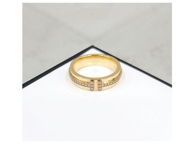 Tiffany & Co Schmaler Diamantring Gelbgold - Ansicht 4