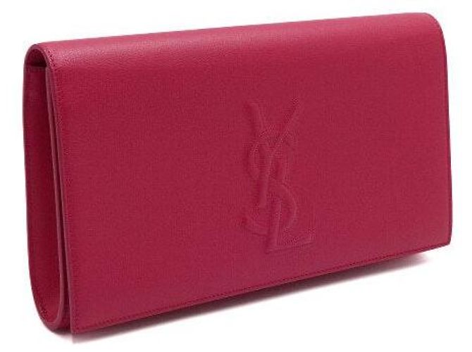 Saint Laurent Borsa a pochette con patta Monogram Rosa - vista 3