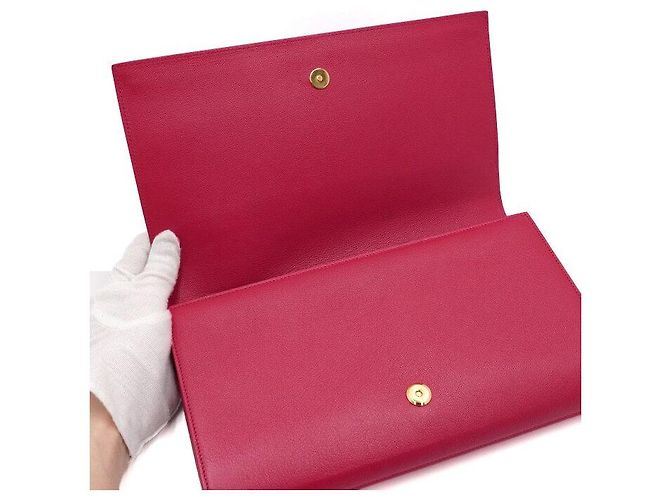 Saint Laurent Borsa a pochette con patta Monogram Rosa - vista 6