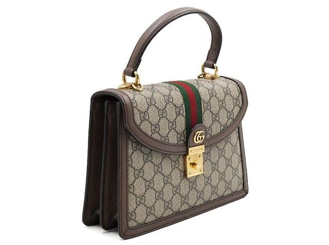 Gucci Borsa Ophidia GG Supreme Small Top Handle Bag Tote e Borsa a Tracolla Marrone - vista 3