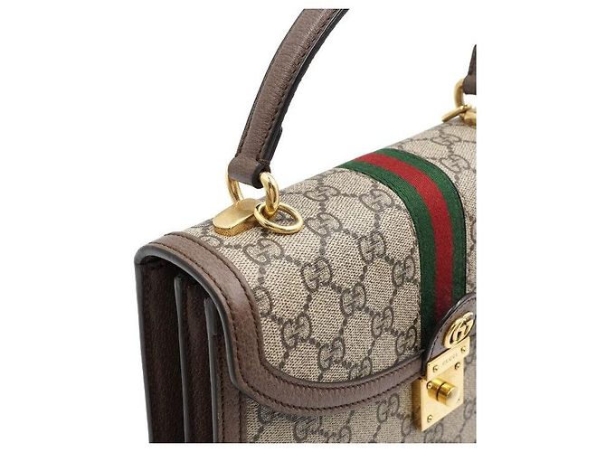 Gucci Borsa Ophidia GG Supreme Small Top Handle Bag Tote e Borsa a Tracolla Marrone - vista 9