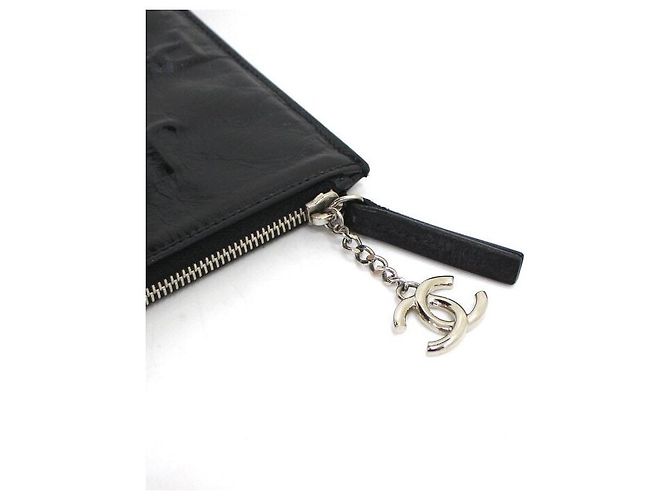 Chanel Clutch con zip in vitello nero - vista 4