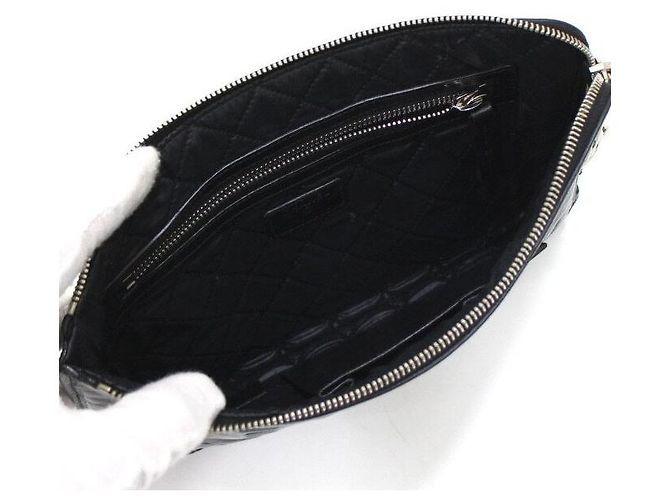 Chanel Clutch con zip in vitello nero - vista 5