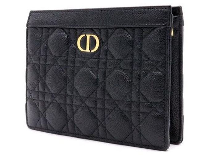 Dior Borsa a tracolla e crossbody Caro Cannage con pochette zip e catena - vista 2