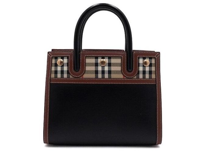 Burberry Mini borsa tote vintage a quadri nera - vista 4