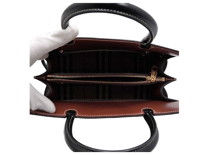 Burberry Mini borsa tote vintage a quadri nera - vista 5