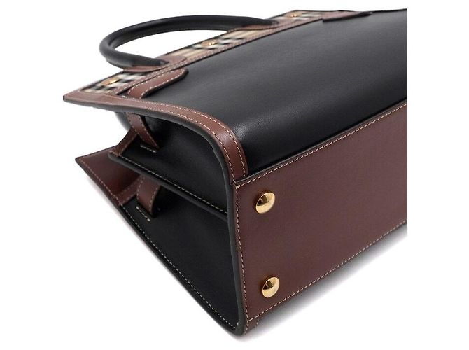Burberry Mini borsa tote vintage a quadri nera - vista 8